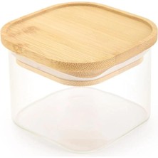 Hepta Collection Bambu Kahvaltılık Kapaklı Borosilikat Cam Kase Seti - Vakumlu Saklama Kabı