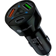 Delixa Apera BN72 55W Araç Içi Çakmaklık Hızlı Şarj Aleti Pd Quick Charger 2 USB 1 Type-C Çıkış