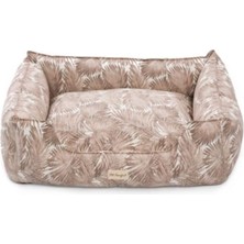 Delixa Pet Comfort Alpha Merta Açık Kahverengi-Beyaz Köpek Yatağı L 85X105CM