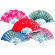 Luord-Store Plastik Kumaş Yelpaze 12 Adet Karışık Renk