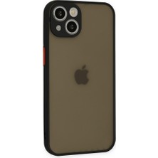 Delixa Ggm Aksesuar iPhone 13 ile Uyumlu Arka Kısmı Mat Şeffaf Yapıya Sahip Kenarları Silikon Tpu Malzemede