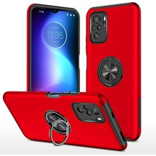 Alem Xiaomi Poco F3 Kılıf Elit Yüzüklü Kapak - Kırmızı