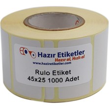 Delixa Hazır Etiketler , Hazır Al Hızlı Al Kuşe Etiket 45MM x 25MM Ruloda 1000 Adet 40MM Kuka Çapında Baskı