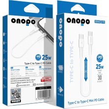 Delixa Onopo P2 Type-C To Type-C Mini Pd 25W Hızlı Şarj ve Data Kablosu | 30CM | Android Uyumlu | 480MBPS V