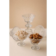 Mutfiko 6’lı Cam Ayaklı Lokumluk & Çerezlik Seti – Şeffaf Sunum Kasesi