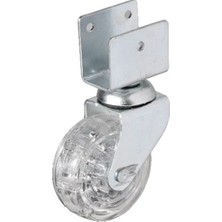 Alem 328 - 50X20 mm Şeffaf Makaralı Kısa U Tablalı Teker 4 Adet