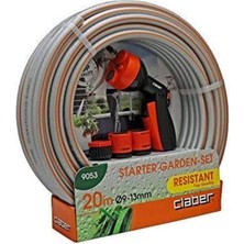 Delixa Claber 9053 Starter Garden-Set Hortum Başlangıç Seti 20 Metre 9-13 mm Hortum, Çok Işlevli Sulama
