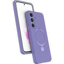 Alem Samsung Galaxy S24 Fe Regal Magsafe Standlı Kapak - Lila