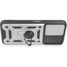 Bg Arzenis Arzenis  Xiaomi Redmi Note 12 5g Kılıf Pars Lens Yüzüklü Silikon - Gümüş 9968547