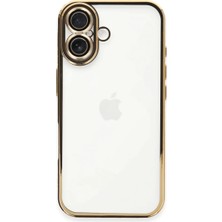 Alem Iphone 16 Plus Kılıf Razer Lensli Silikon - Gold