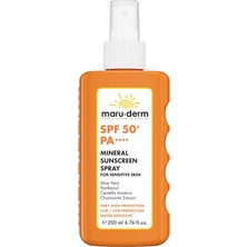Delixa Maru.derm Spf 50+ Hassas Ciltler Için Mineral Vücut Güneş Kremi Spreyi 200 ml