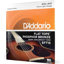 Delixa D'addario EFT15 Akustik Gitar Tel Seti, Flat Tops, Phosphor Bronze