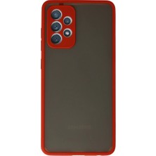 Alem Samsung Galaxy A72 Kılıf Montreal Silikon Kapak - Kırmızı