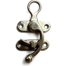 Alem Kancalı Yay Gözü, Ahşap Kutu Klipsi - Küçük, Nikel, 1 Adet