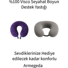 armegeda sıradışı tasarımlar Yeni Armegeda Boyun Destekli Visco Seyahat Yastığı Mor-Gri 2026 Model