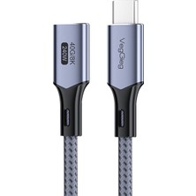 Delixa Veggieg USB 4.0 E-Mark 240W 40GBPS Thunderbolt 4 8k 60Hz Type-C Uzatma Kablosu 50 cm