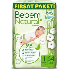 Delixa Bebem Natural Bebek Bezi Yenidoğan 1 Beden Fırsat Paketi 64 Adet
