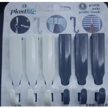 Genel 6 Lı Pratik Askı Havlupan Çekmece Mutfak Dolabı Askısı 3 Gri ^beyaz