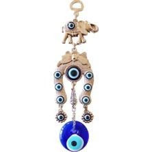 Luord-Store Kurdeleli Nazar Boncuklu  Filli Nallı Gümüş Kaplama Duvar Süsü