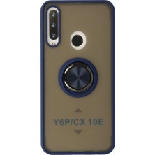 Alem Huawei Y6P Kılıf Montreal Yüzüklü Silikon Kapak - Lacivert