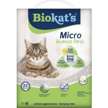 Delixa Biokats Micro Bianco Fresh, Topaklaşan Kedi Kumu 6lt