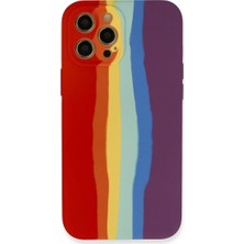 Alem Iphone 12 Pro Kılıf Ebruli Lansman Silikon - Kırmızı-Mor