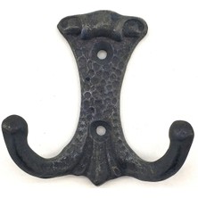 Alem Antika Tarz Dekoratif Pirinç Anıt Çiftli Vestiyer Askı - 85X72 Mm, Oksit