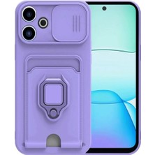 Alem Xiaomi Redmi 13 4g Kılıf Zuma Kartvizitli Yüzüklü Silikon - Lila