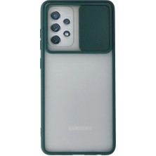 Alem Samsung Galaxy A52 Kılıf Palm Buzlu Kamera Sürgülü Silikon - Yeşil