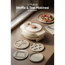 Fressi Tost Ve Waffle Makinesi | Çıkarabilir Yapışmaz Plakalı | 4 Ayrı Plaka | FR-TM59 Multibello Krem