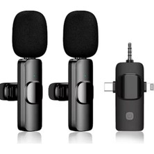 Alem Yüksek Kalite Profesyonel 3 In 1 Kablosuz Taşınabilir Yaka Mikrofonu Youtube Facebook Tiktok