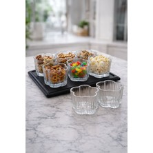 Mutfiko Lüks Cam Kase Seti 6’lı – 240 cc | Şık Şeffaf Çok Amaçlı Çerezlik, Tatlı ve Sunum Için