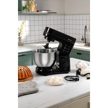 Emsan 1500 Watt Profesyonel Mutfak Şefi Stand Mikser 5 Litre Paslanmaz Çelik Hazneli Sıçratma Önleyici Kapaklı Çiğ Köfte ve Hamur Yoğurma Makinesi