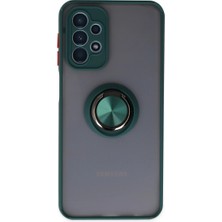 Alem Samsung Galaxy A23 4g Kılıf Montreal Yüzüklü Silikon Kapak - Yeşil