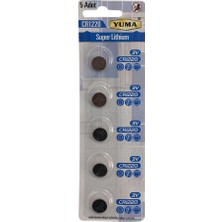 Alem Yuma CR1220 Süper Lityum 3V 5’li Kart Düğme Pil