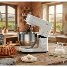 Emsan Profesyonel 1500W Hamur Yoğurma Makinesi 6 Hız Kademeli Paslanmaz Çelik Hazneli Ekmek ve Pasta Yapma Robotu