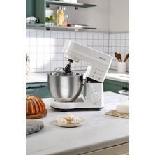 Emsan 5 Litre Geniş Hazneli 1500 Watt Motorlu Mutfak Şefi Çiğ Köfte Mantı ve Pizza Hamuru Yoğurucu Paslanmaz Çelik Kase 6 Hız Kademeli