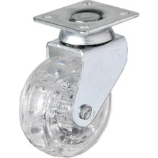 Alem 325 - 50X20 mm Şeffaf Makaralı Tablalı Teker 4 Adet