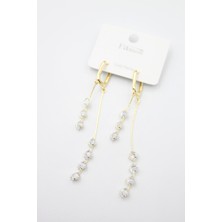 Ares 01 Store Altın Renk Zirkon Taş Detaylı Şık Küpe