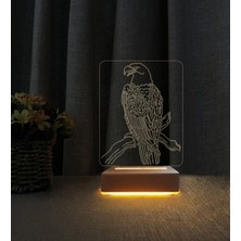 3D Kartal Tasarımlı LED Masa Lambası, Şık ve Işıltılı Hediye