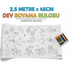 Mikro Boyama Defteri Çocuk Etkinliği Hayvan Temalı  Karakter 45CM Genişlik 2.5 Metre  Rulo Boyama Kağıdı Çocuklar Için Eğitici Aktivite