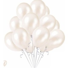 Beyaz Metalik Balon 10LU