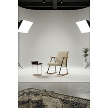 AVYNA Woodluxe Sallanan Tv Koltuğu – Ahşap Detaylı Premium Dinlenme Berjeri | Modern Sallanan Sandalye