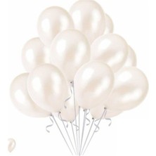 Yogi Parti Metalik Beyaz Balon 10 Adet 12 Inç Balon