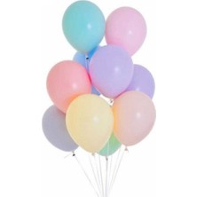 Genel Tedarik Karışık Renk Makaron Balon 10'lu Paket
