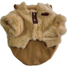 Patilemece Bej Peluş Kedi Köpek Montu