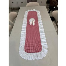 Nurgita Home % 100 Pamuk Fisto Fırfırlı Vintage Oval Runner (45X140)