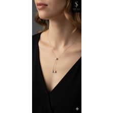 Shae Jewelry Zikon Taşlarla Çevrili Gold Kadın Kolye