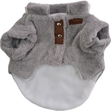 Patilemece Gri Peluş Kedi Köpek Montu