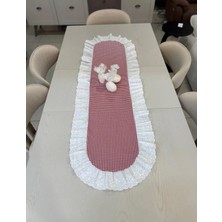 Nurgita Home % 100 Pamuk Fisto Fırfırlı Vintage Oval Runner (45X140)